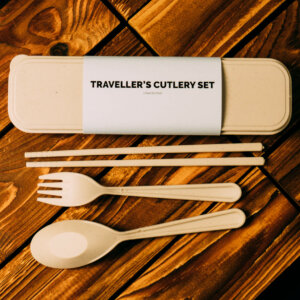 Traveller's Cutlery Set, Portable Wheat Cutlery Set