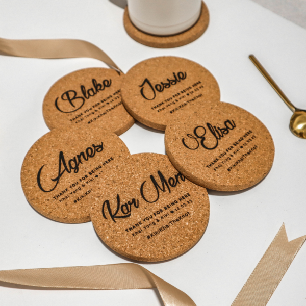 Personalised Door Gifts with Engraving - Cork Coaster