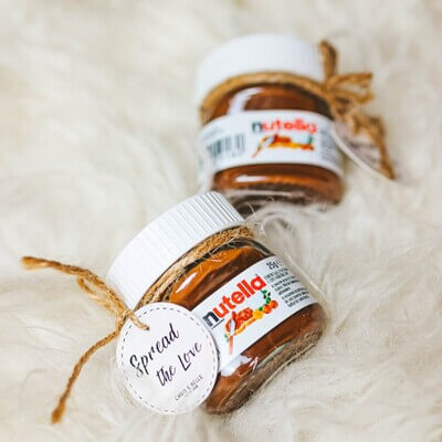 Captivating Wedding Souvenir Ideas for your Wedding - Adorable Mini Jar of Nutella Goodies 
