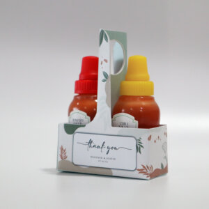 Creative Thank You Door Gift Holder with Mini Sauce Bottles