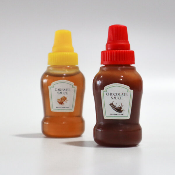 Mini Sauce Bottles: Caramel & Chocolate - As Sweet as Your New Beginning