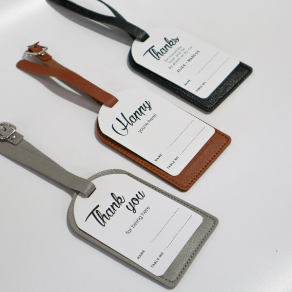 Leather Luagge Tag Personalisation: Thank You and Thanks Gifts