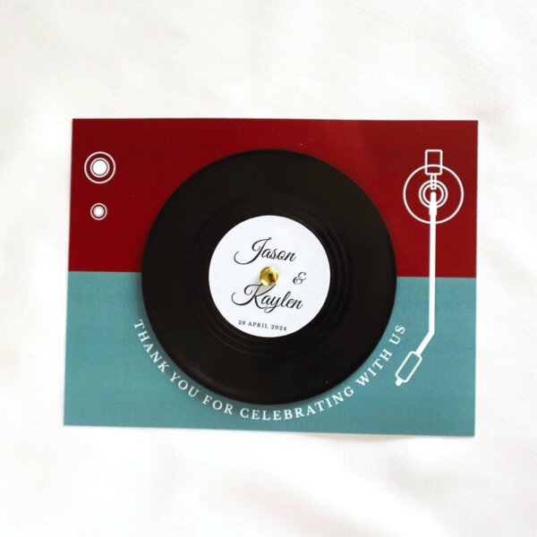 Personalise your Retro Vinyl Coaster Souvenir with A Little Thing